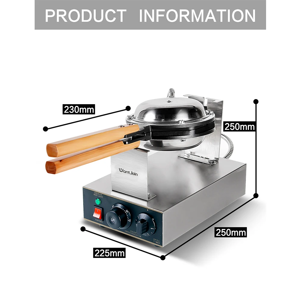 Wantjoin Коммерческая электрическая вафельница железная 110 В/220 В антипригарная для