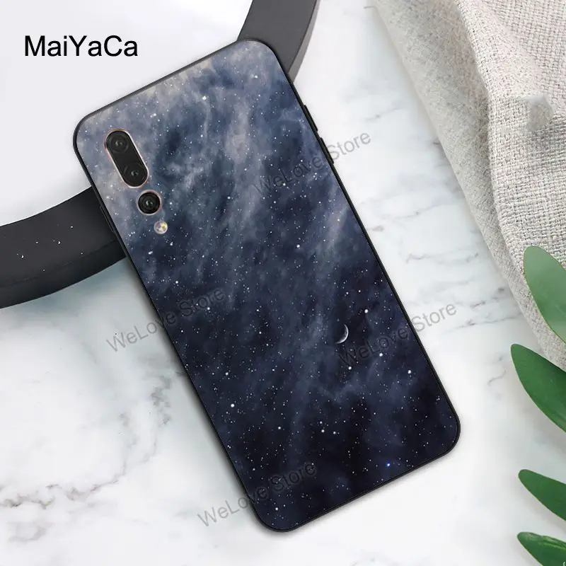 Чехол MaiYaCa с синими облаками лунами космической луной светящийся чехол для Huawei P30