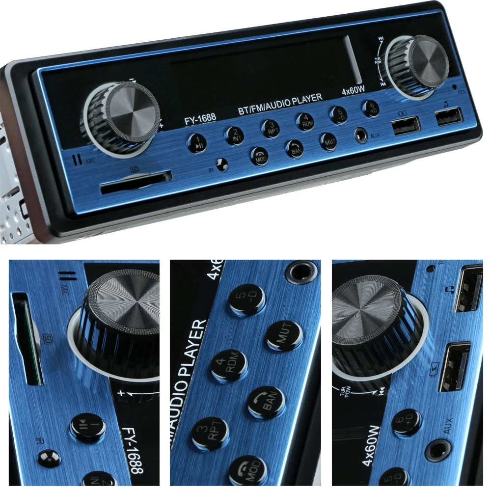 автомагнитола с двумя usb-портами RDS AM FM Bluetooth авто магнитола 1 din Aux стерео аудио