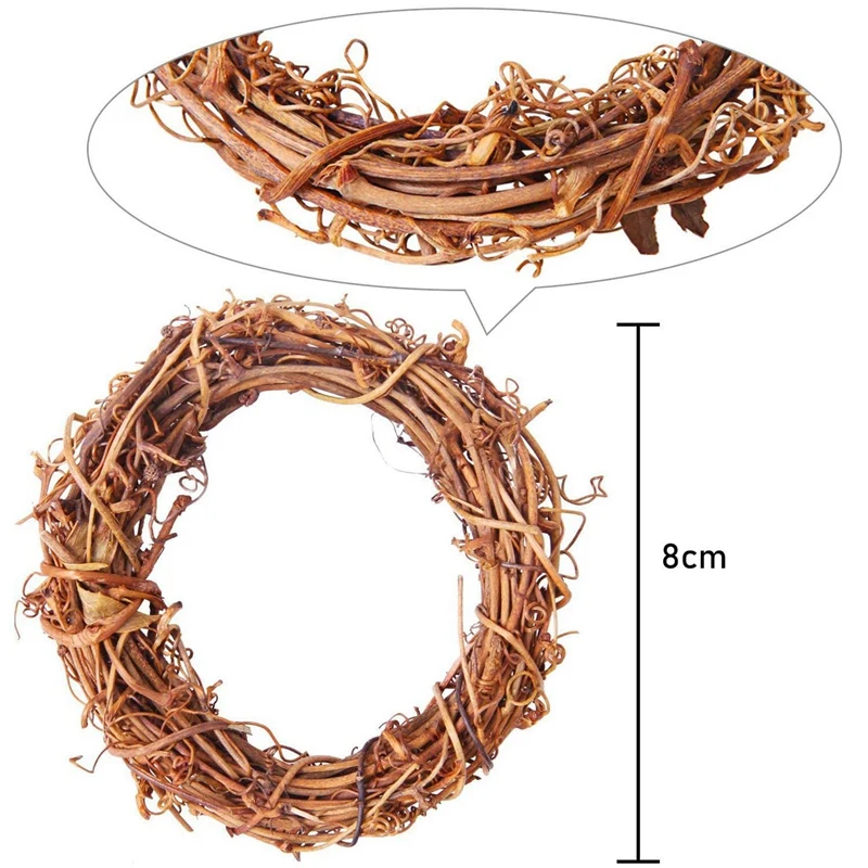 

24 Pieces Wreaths Vine Branch Wreath Christmas Rattan Wreath Garland Decoration 3.14 Inch & 5.9 Inches