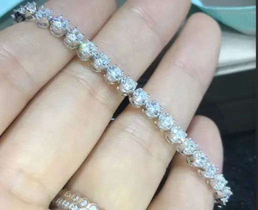 

TB259 Luxury sona Simulated Gem bracelets,925 sterling silver bracelets,charm bracelets tennis bracelet 0.1carat/pcs small stone