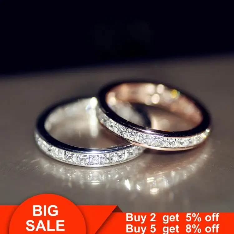 Реальные 925 Серебряное кольцо Полный Принцесса cut AAAAA cz изысканные вечерние