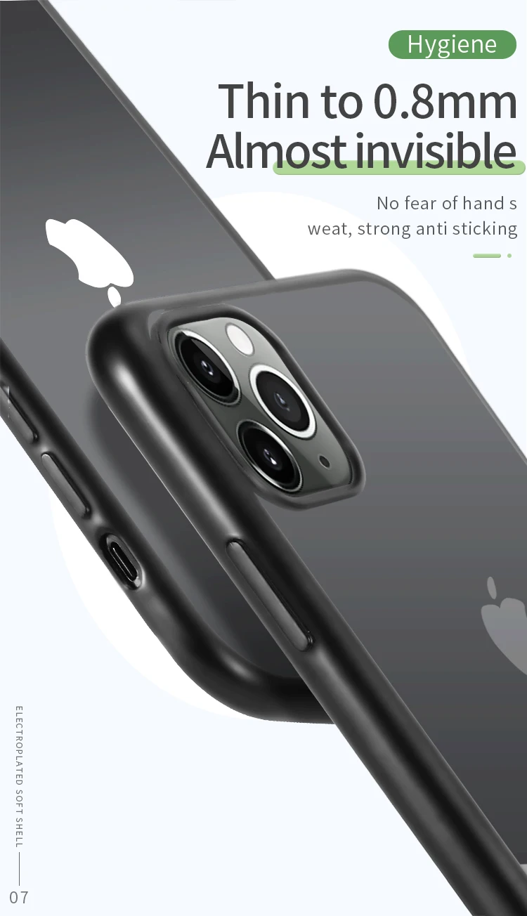 TPU Matte Case for iPhone 11 Pro Max Case Set Transparent Silicone Case Shockproof Case for iPhone X XR XS Max 8 7 6 6S Plus