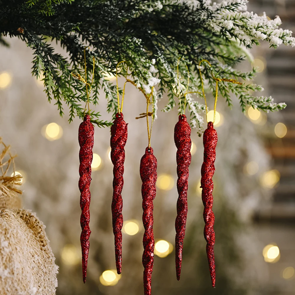 5 шт. рождественские украшения имитация сияющих сосулек Рождественская елка