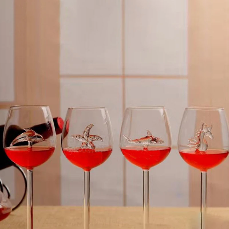 Бокал для вина в форме цветка розы дельфины красное вино бокал вечеринок бокалы