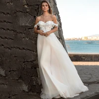 sexy a line wedding dress 2022 lace appliques sweetheart off the shoulder backless cap sleeve bridal gown vestidos de noiva