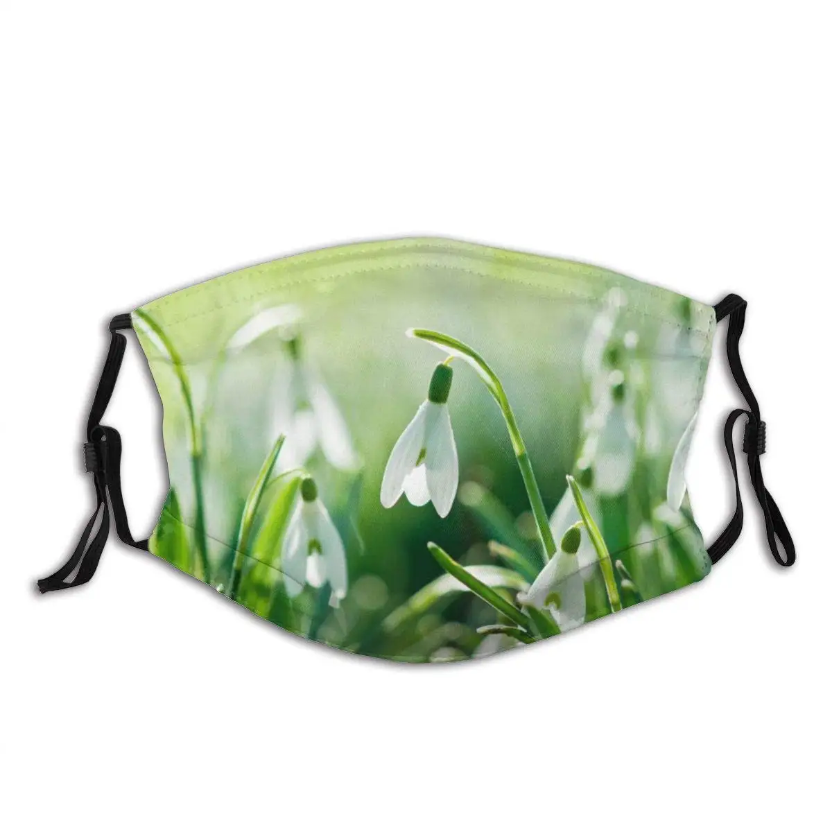 

Face Mask Adjustable Earloops Breathable Reusable Outdoor Mouth Cover Dust Mask for Adults Kids - Snowdrops Nature Flowers