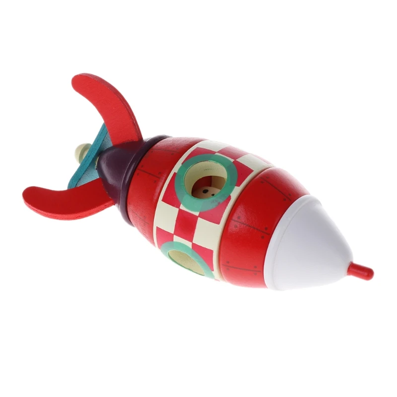 

New Wood Magnetic Rockets/Plane/Helicopter Toy Transportation Educational Toy