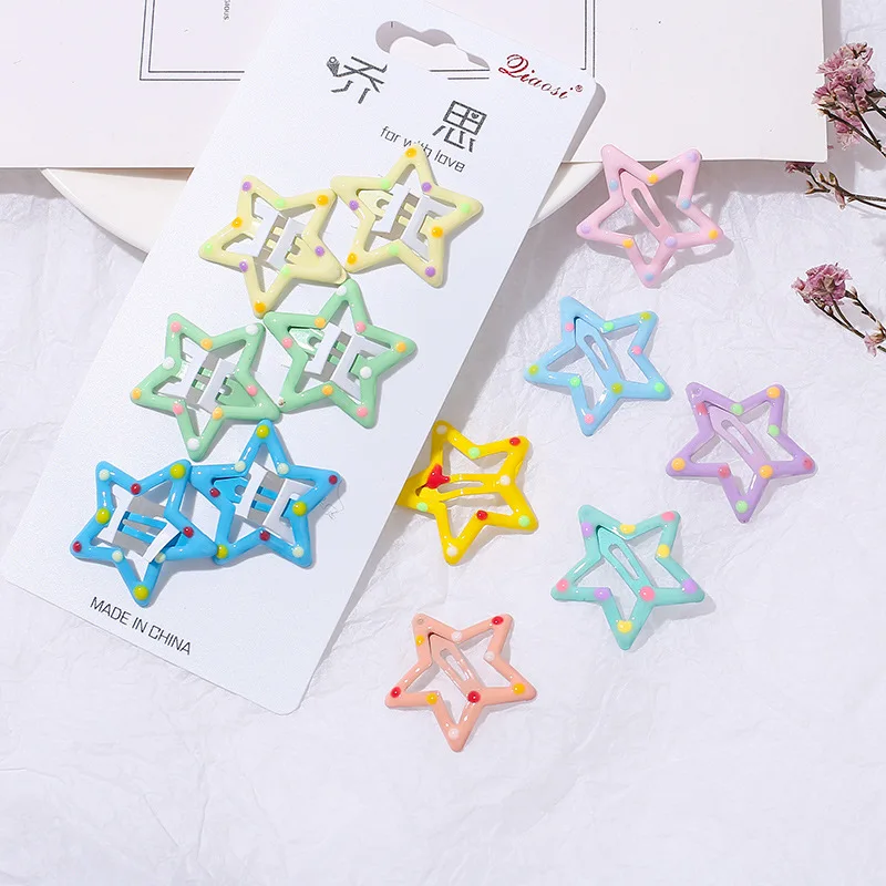 

Children Girl Hairpin Pearl Five-pointed Star Fashion BB Clip Cute Girl Ball Hair Accessories Accessories Bangs Small Hairpin