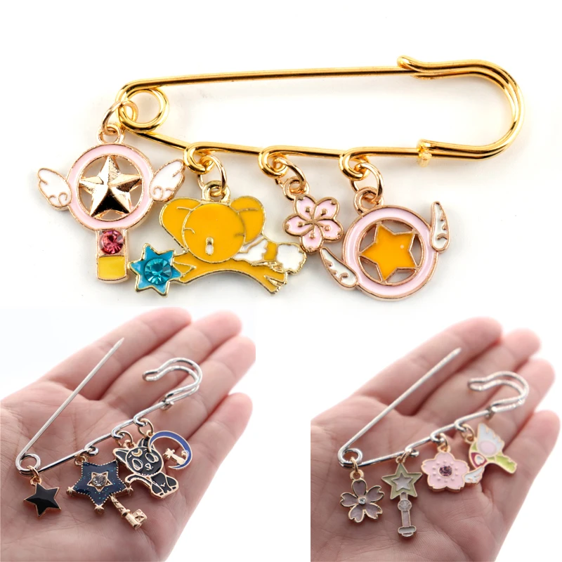 

Card Captor Sakura Brooch Enamel pin Cartoon Anime Jewelry Buckle Pin Backpack Brooches&Pins Girl Women Safety Pins