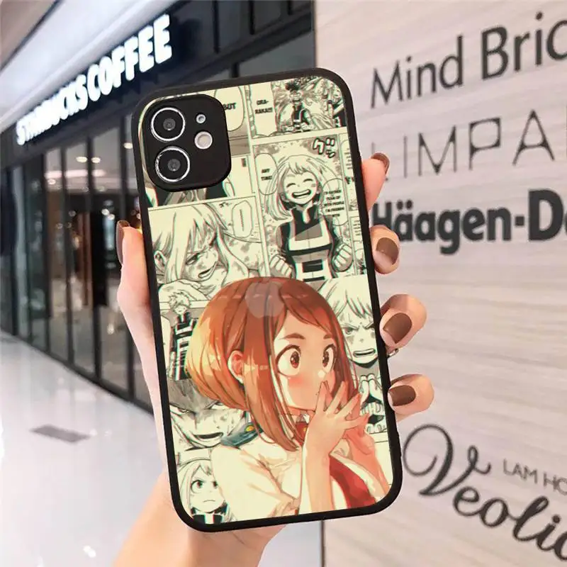 

Asui Tsuyu Boku no My Hero Academia Phone Cases Matte Transparent for iPhone 7 8 11 12 s mini pro X XS XR MAX Plus cover funda