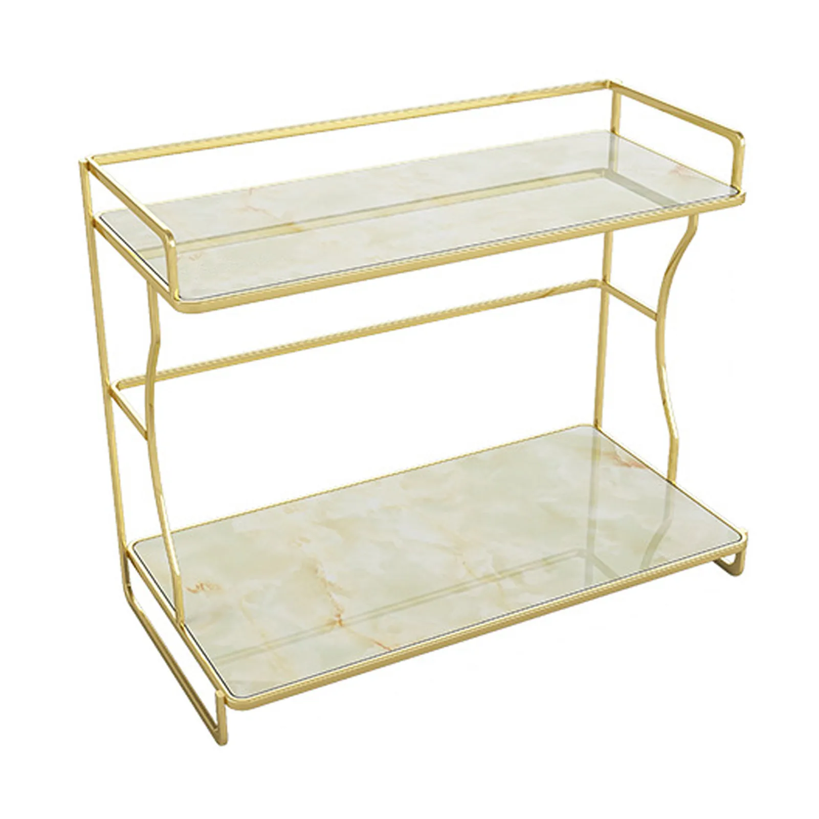 

Storage Shelf 2 Tier Stackable Makeup Organizer Bathroom Mirrored Toilet Hand Washing And Dressing Mirror Storage Rack