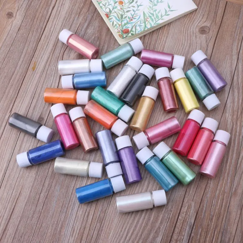 

30 Color Pearlescent Mica Powder Epoxy Resin Colorant Dye Pearl Pigment Natural Mica Mineral Powder Resin Jewelry Making