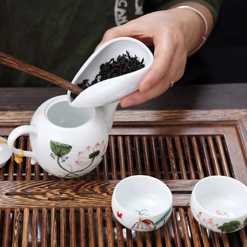 Белый фарфор Cha He * чаепития сосуд кунг фу. Принадлежности для чая|Чайные подносы| |