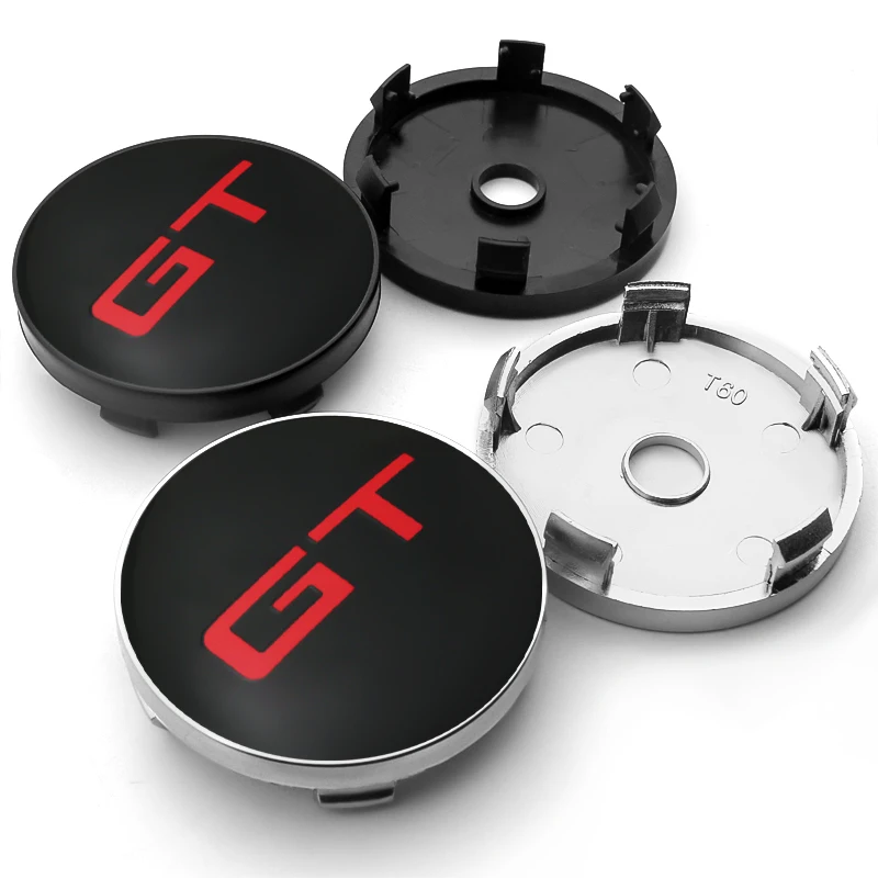 

4pcs 56/60mm Car Wheel Center Hub Caps GT Badge Cover Stickers For Alfa Romeo Ford focus Hyundai Kia Nissan Honda VW Accessories