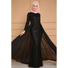 Женское мусульманское платье-Русалка WEPBEL, облегающее платье с длинными рукавами и блестками