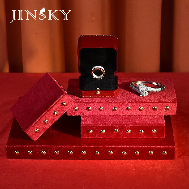 New product flannel jewelry display backing board creative rivet jewelry display platform board jewelry increase table