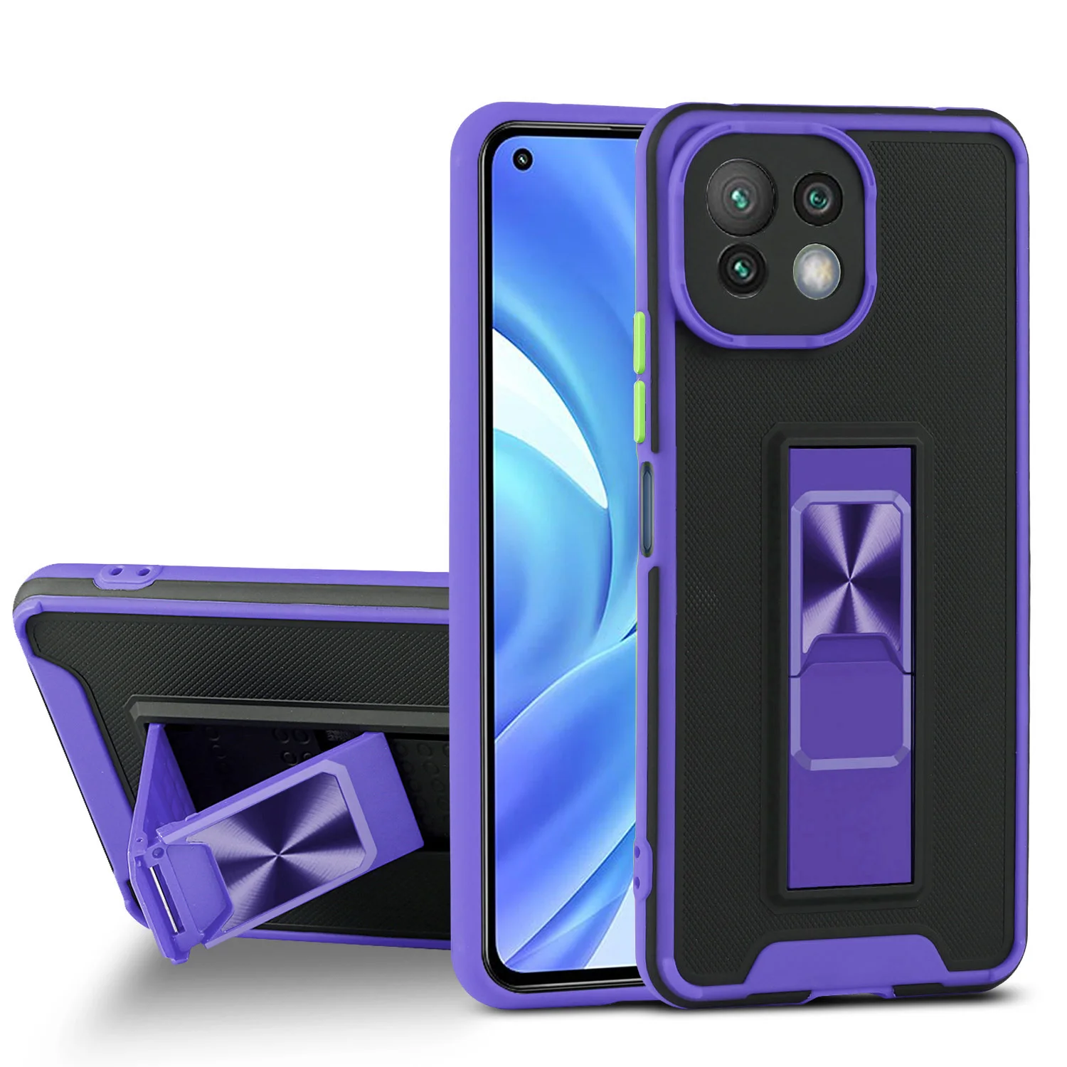 

Luxury shockproof Color buttons Magnetic Armor invisible slide stent Phone Case For Xiaomi 11X 11i 10i 10T 11 Lite Pro PC Cover