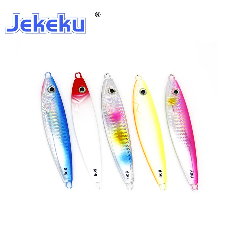 

JEKEKU 1pcs 40g 60g 80g 100g Metal Jigging Spoon Fishing Lure Jigging Fish Sea Bass Fishing Lure Artificial Bait Lure