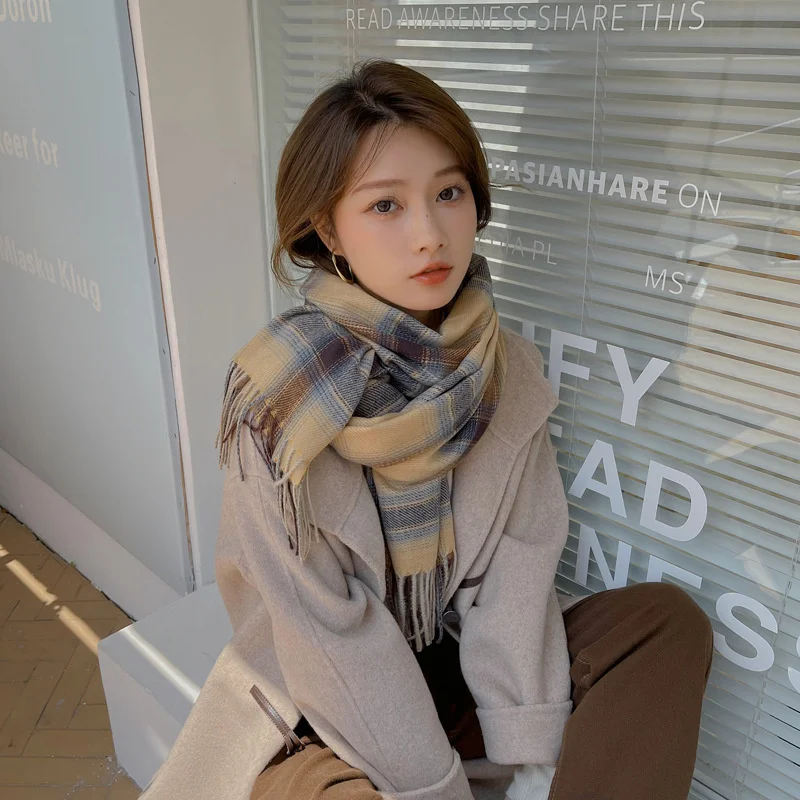 Новинка Осень-зима женский шарф из искусственного кашемира квадратная шаль с