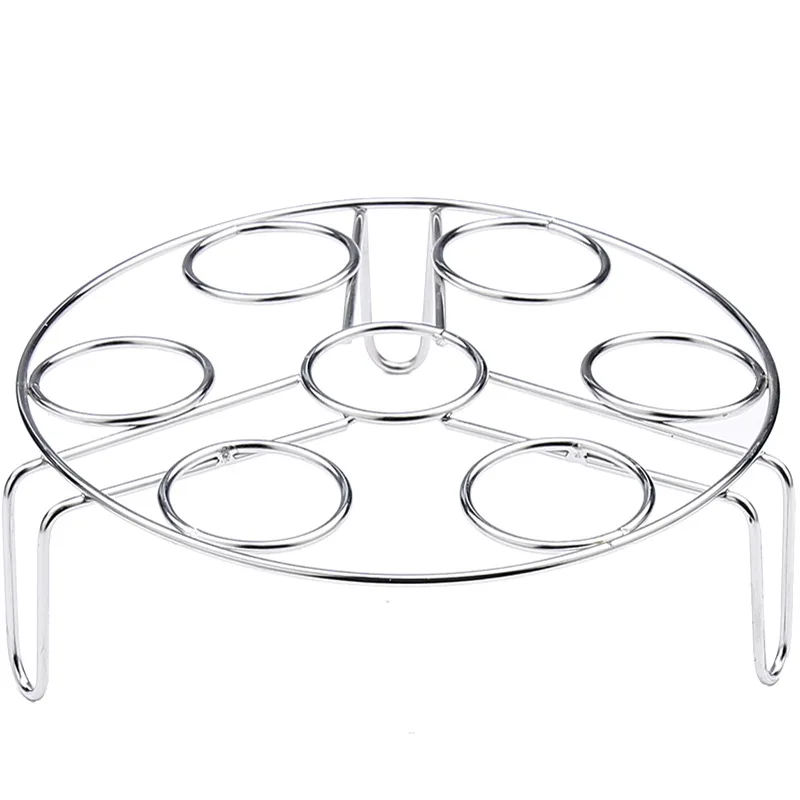 

1Pcs Stainless steel steamed egg rack household multifunctional round kitchen cooking supplies high-foot water-proof steam rack