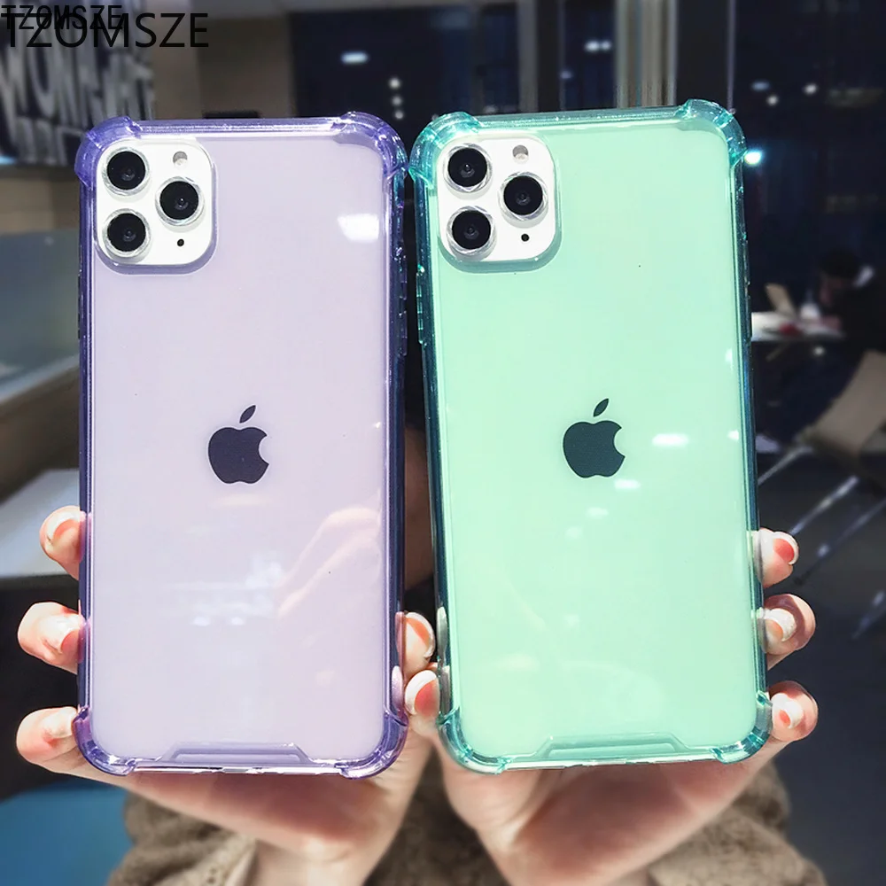 Чехол для iPhone 13 12 mini 11 Pro Max XR XS 6S 7 8 Plus прозрачный противоударный силиконовый