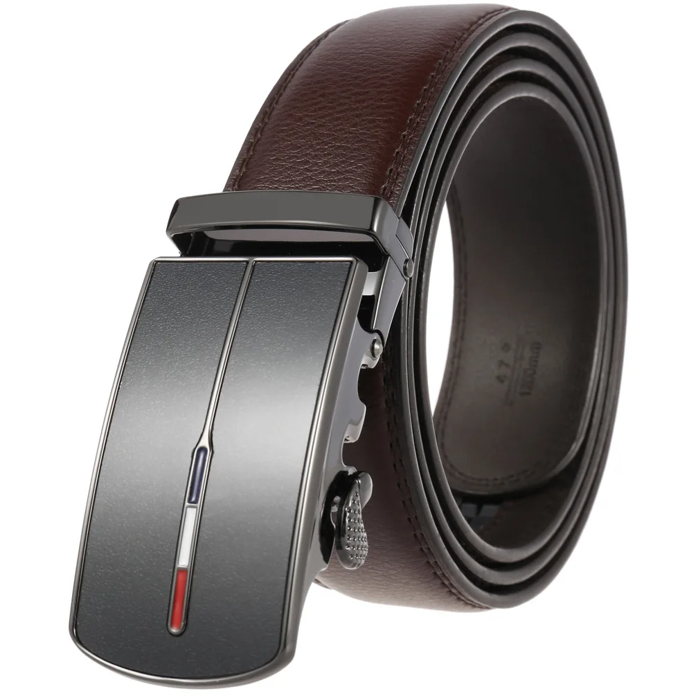 Maikun Fashion Men's Personality Belt High-Quality Alloy Automatic Buckle Second Layer Cowhide Business Belt
