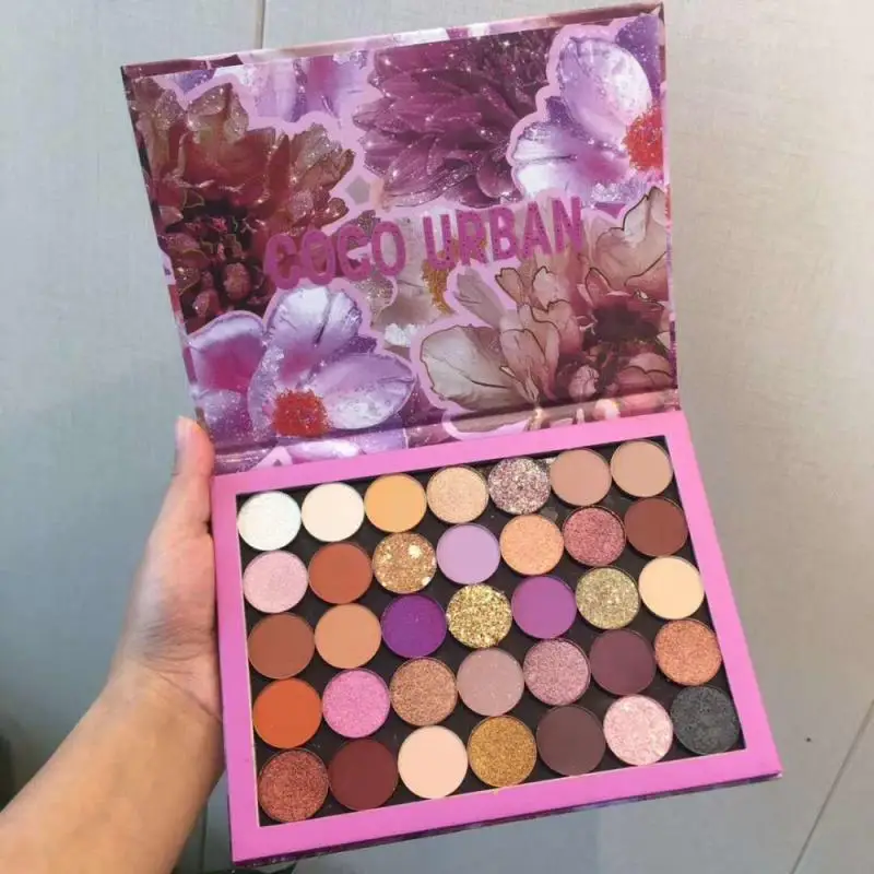 

35 цветов, милая палитра теней для век для вечеринки, неоновая палитра для макияжа, мерцающие блестящие матовые тени для век, телесные блестя...