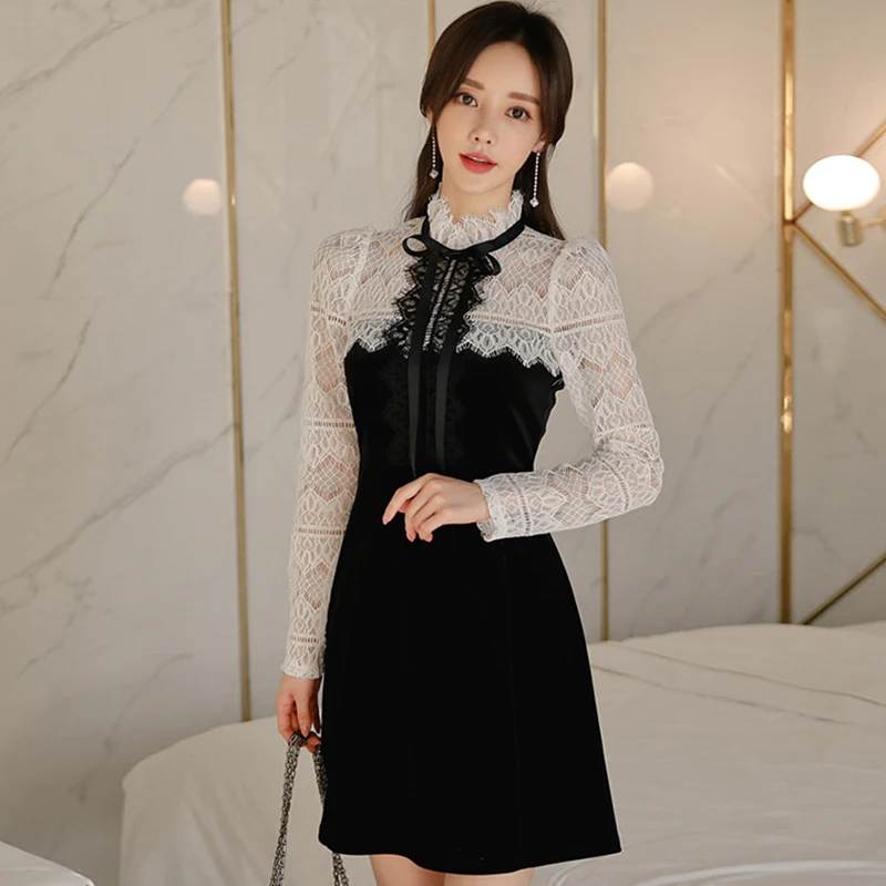 

Fashion women patchwork cute elegant dress new arrival party high quality beach vintage cute mini a-line dress