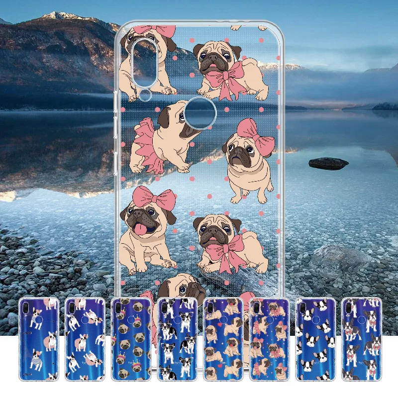 Милый щенок Мопс Банни Французский бульдог для Xiaomi Mi Redmi Note 5 6 7 8 9 10 lite Pro Plus Мягкий