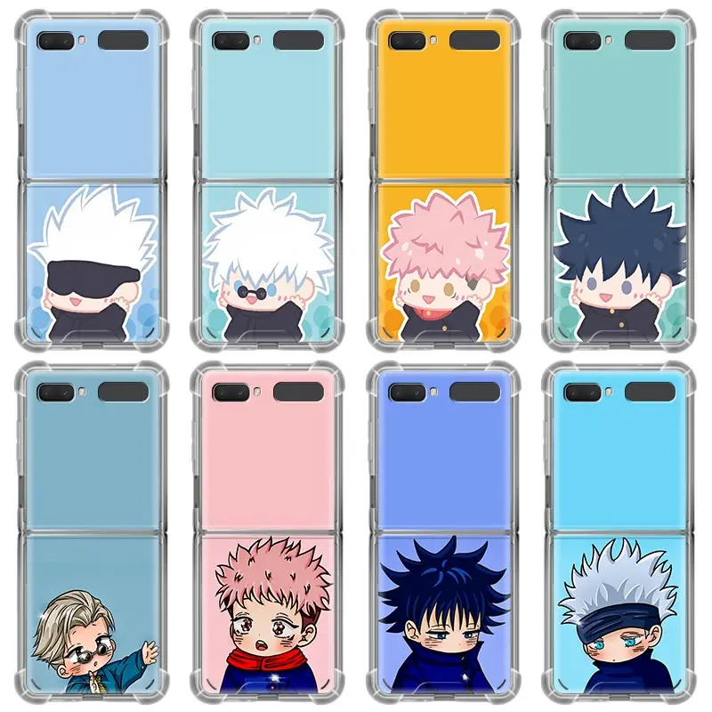 

Luxury Airbag Shockproof Cover Phone Case For Samsung Galaxy Z Flip 5G Z Flip TPU Soft Coque Capa Shell Cute Jujutsu Kaisen