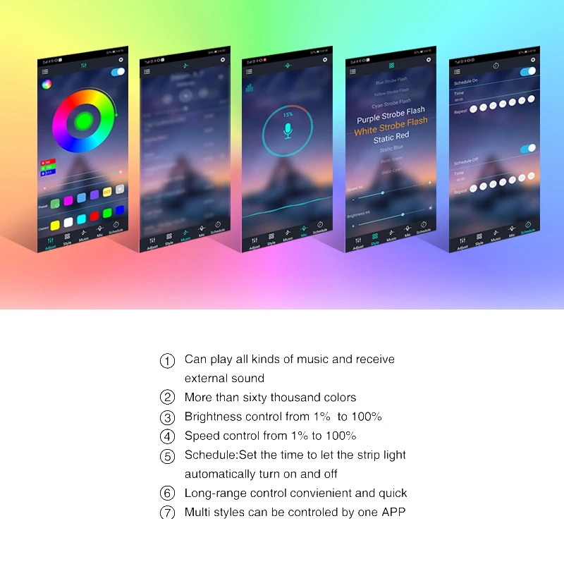 

LED Strip Lights Bluetooth 10M/300 Lights IP65 RGB Strip Lights with 40Keys Remote for Halloween Christmas