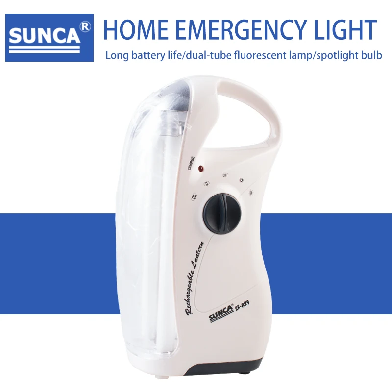 

Dual Fluorescent Light Bright 5W LED Emergency Light Rechargeable Portable Lamp For Office, Dorm, Bedroom