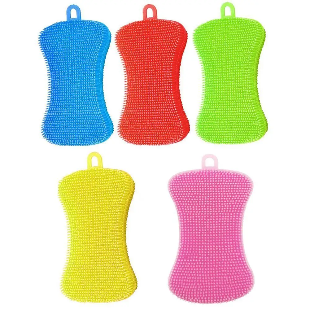 

Silicone Cleaning Brushes Soft Silicone Scouring Pad Washing Sponge Dish Bowl Pot Cleaner Washing Tool Kitchen Accessories