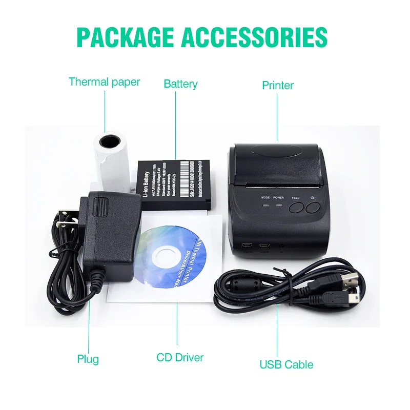 

Portable Bluetooth Pos Receipt Thermal Barcode Printer 58mm Mini Impressora Termica Machine Stampante Portatile For Mobile Phone