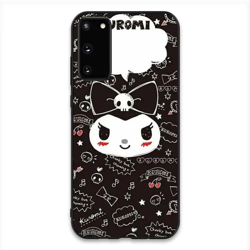 

YNDFCNB Cute cartoon Kuromi Shell Phone Case For Samsung S20 S10 S8 S9 Plus S7 S6 S5 Note10 Note9 S10lite