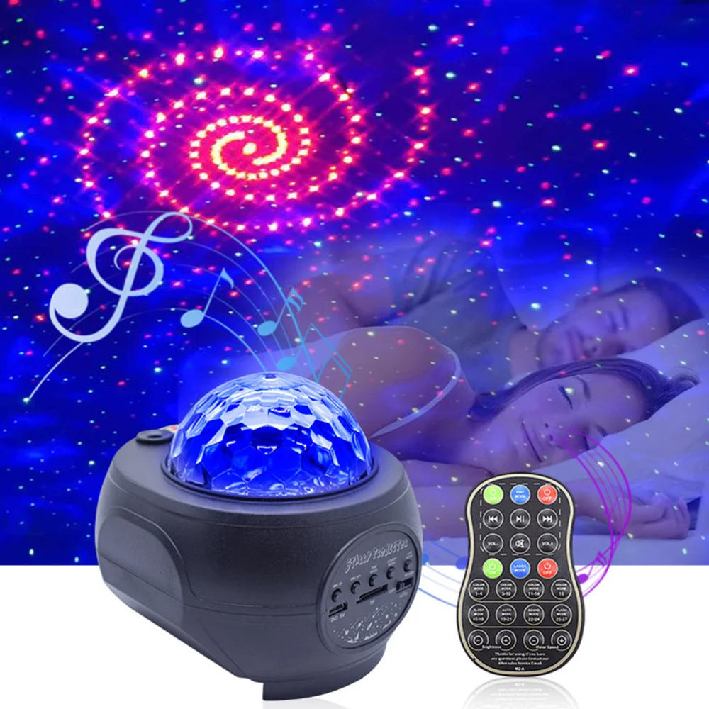 

Wireless LED Projection Light Sound Control Auto Strobe Projector Lamp Bedroom Night Light (Black)