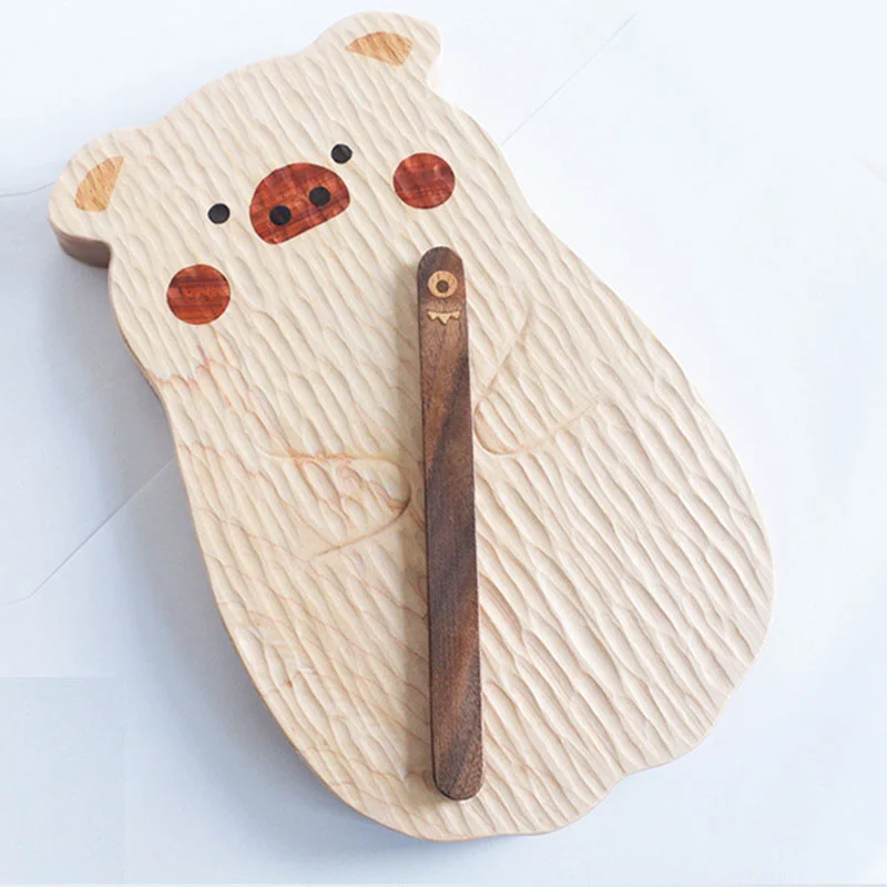 Деревянная доска с медведем тарелка для хлеба разделочный блок милая форма