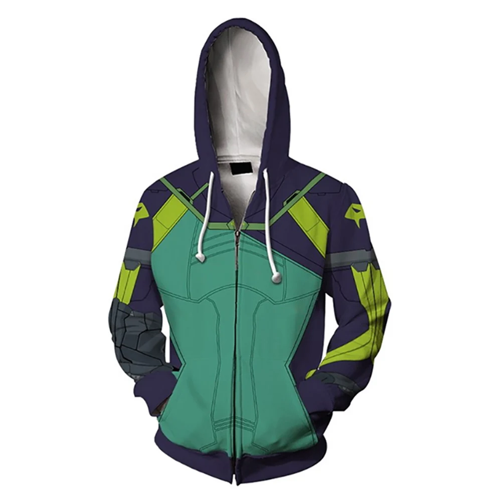 Valorant Viper шалфей косплей 3D печати толстовка на молнии для взрослых куртка Свитшот