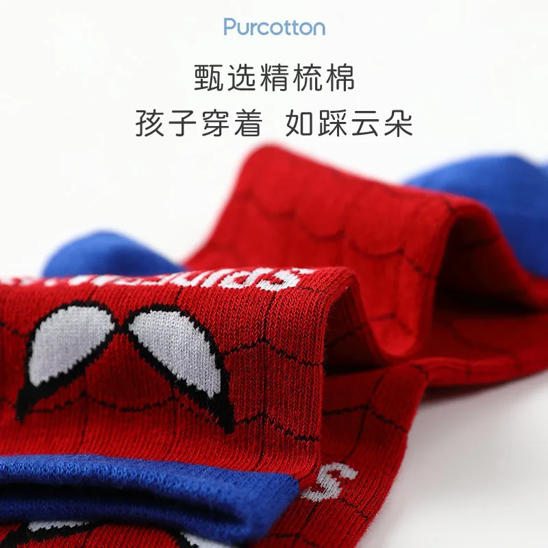 Calcetines de dibujos animados para ni&ntilde;os de 1 a 12 a&ntilde;os, medias informales xxx de Los Vengadores de Marvel, Disney, h&eacute;roes, Spiderman, 5 pares-1