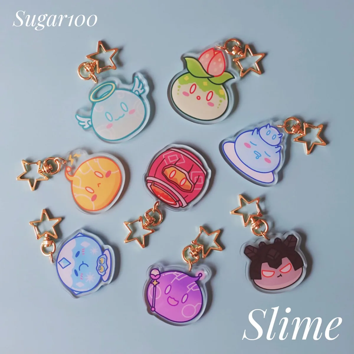 

New Game Genshin Impact Slime Acrylic Keychain Toys Cute Cartoon Pendant Cosplay Anime Itabag School Bag Keyrings Xmas Gifts