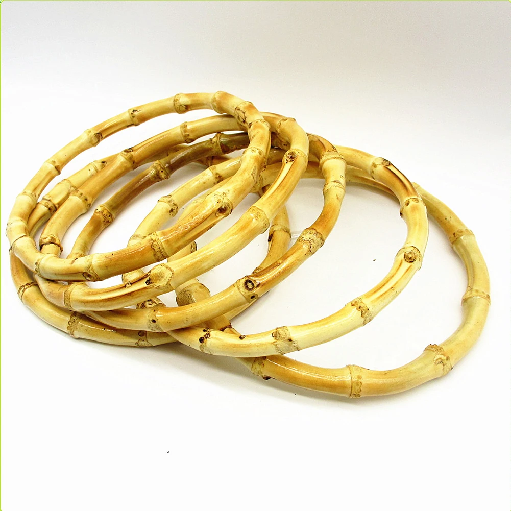 

1 pc Vintage Round Bamboo Bag Handle For Hand-crafted Handbag DIY Replacement Bag Accessories High Quality 12cm/15cm