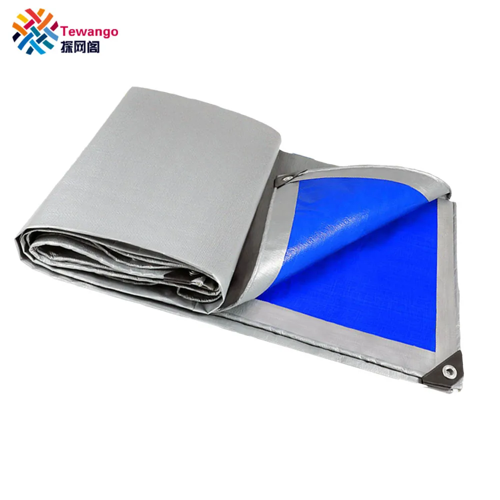Водостойкий брезент Tewango с серебристым и синим покрытием сверхпрочный уличный