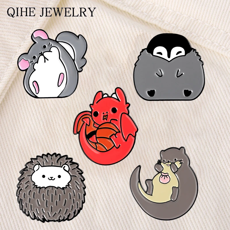 

Animal House! Cute Cat Enamel Pin Penguin Badge Button Brooch Cartoon icons Style jewelry Accessories Lapel Pins for Friends