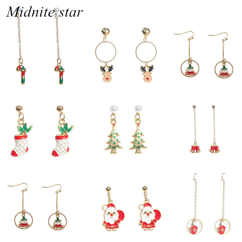 Модные темпераментные рождественские креативные новые длинные висячие серьги с