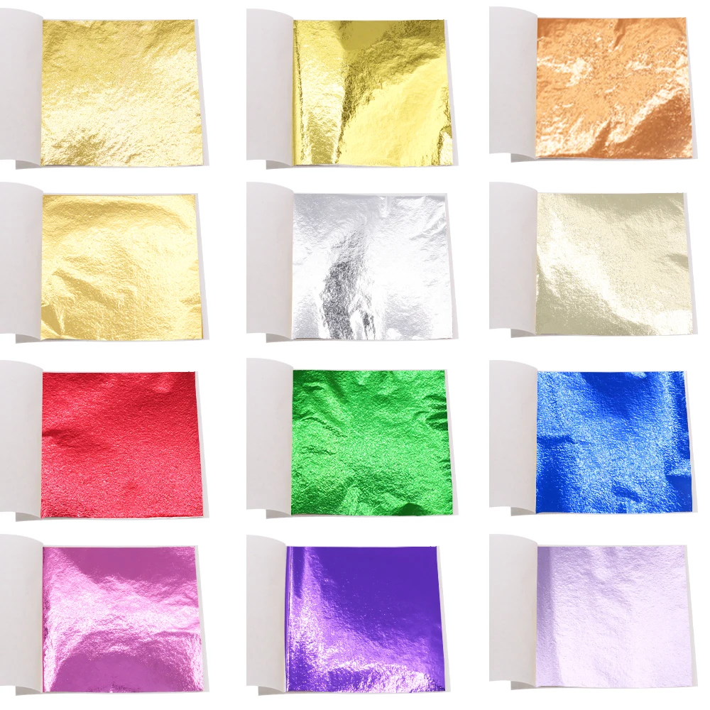 

10Pcs 8X8.5cm Imitation Gold Leaf Sheets Colored Craft Paper For DIY Art Crafts Supplies Gilded Home Statue Nail Decoration