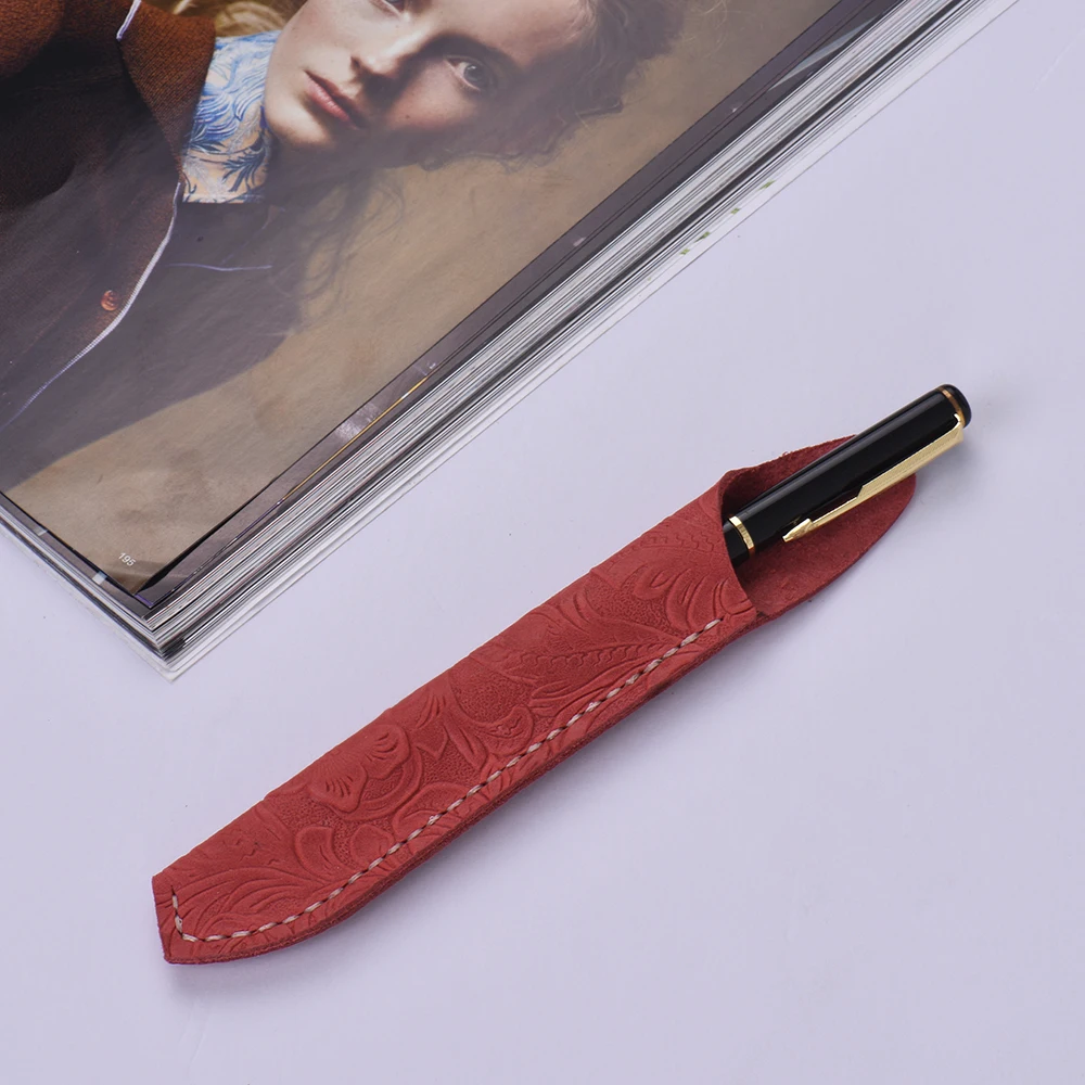 Пенал из натуральной кожи ручной работы Винтажный чехол для карандашей и ручек