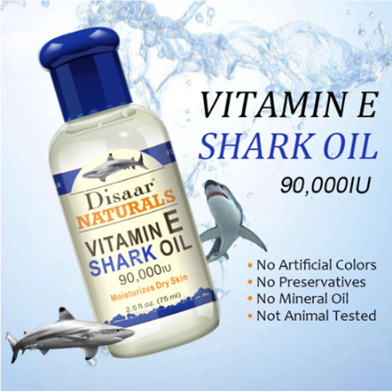 Disaar Naturals Витамин Е масло акулы 90000 IU увлажняет сухую отбеливающую кожу против