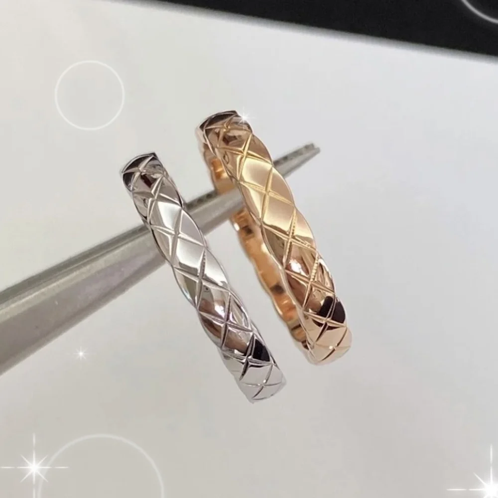 

Hot Style Brand Jewelry Rhomboid Rings Rose Gold S925 Sterling Silver Simplified Versatile AAA Zircon Luxury Elegant Fair Maiden