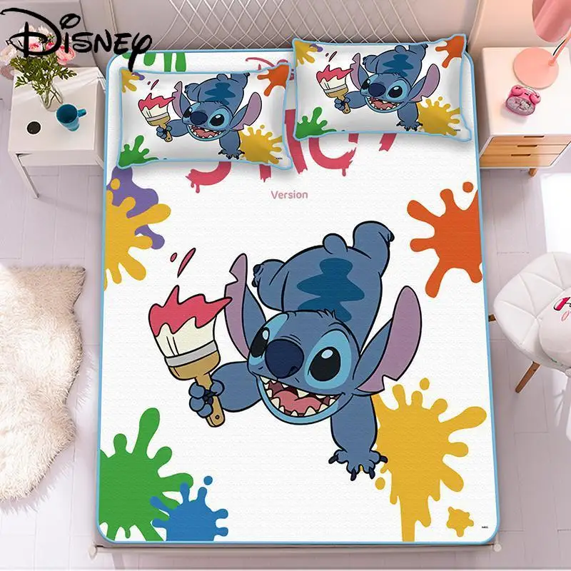 

Disney Cartoon Summer Mat Stitch Children Bed Ice Silk Mat Three-piece Single Mat Foldable Storage 150*200cm